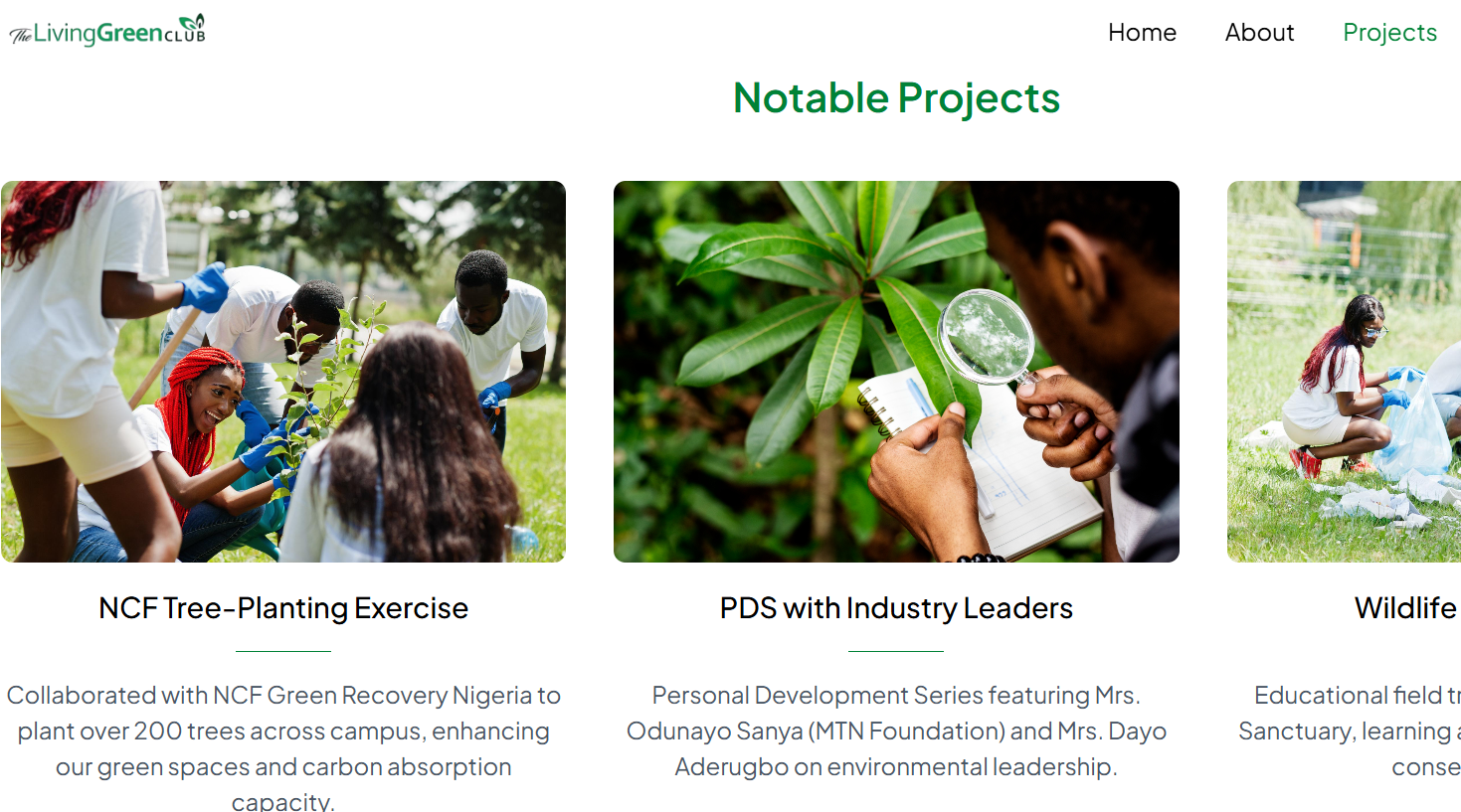 Living Green Club Website